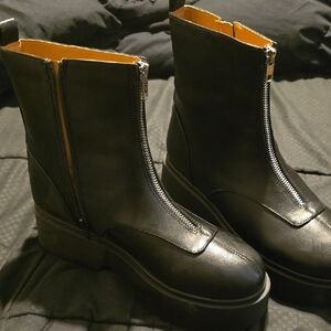 Wild Fable Black Zipper Combat Boots